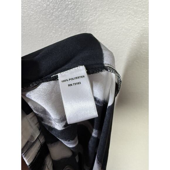 Flint & Moss Abstract Maxi Skirt Large Black White Gray Silky - Picture 5 of 5